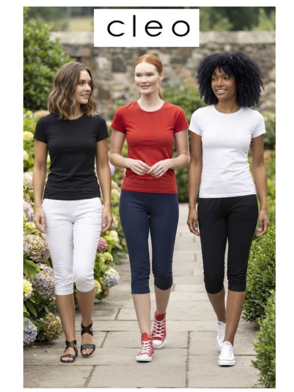 BUNDLE!! CLEO - 3 universal fit skimmer capri pants (navy blue, white & black)